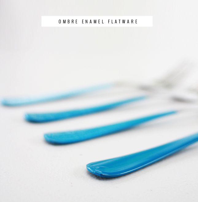DIY Ombre Enamel Dipped Flatware | www.fishfishme.eu.com