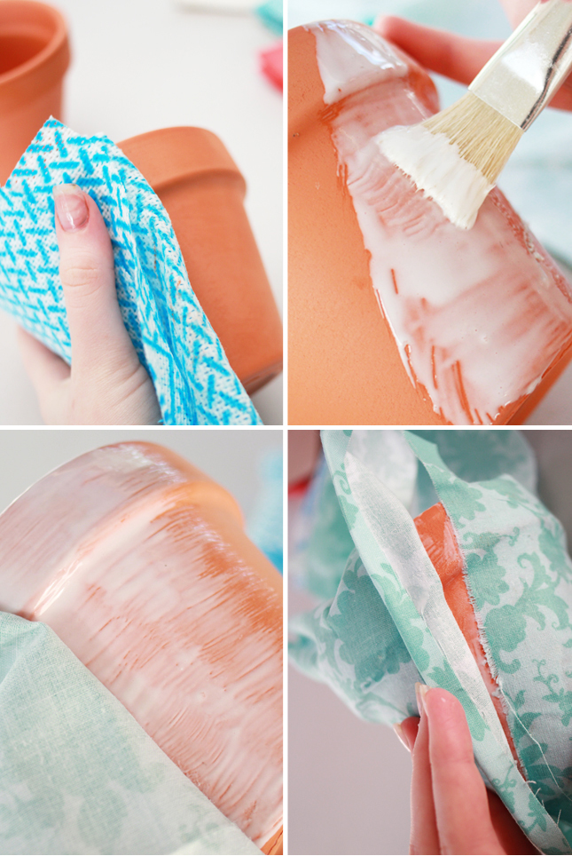 DIY Fabric Covered Flower Pots by www.fishfishme.eu.com for Frankie Magazine