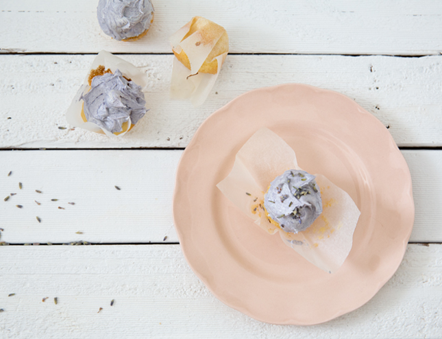 Lavender Coconut Mini Cupcakes by Erika Rax (for www.fishfishme.eu.com)