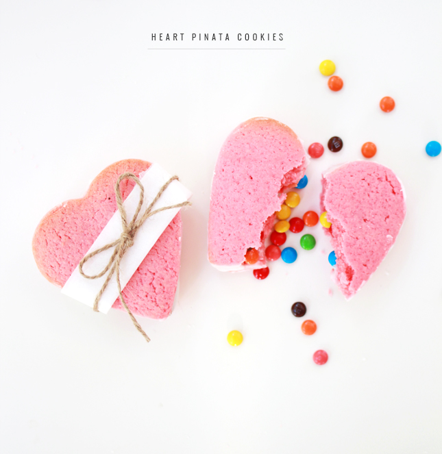 Recipe |Heart Shaped Pinata Surprise Cookies | www.fishfishme.eu.com