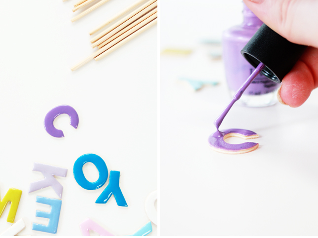 Make your own Candy Coloured Letter Cake Toppers | www.fishfishme.eu.com
