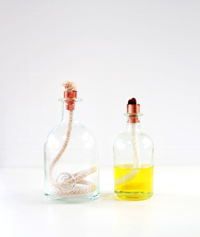Make your own oil lantern from any glass bottle | Full steps at www.fishfishme.eu.com