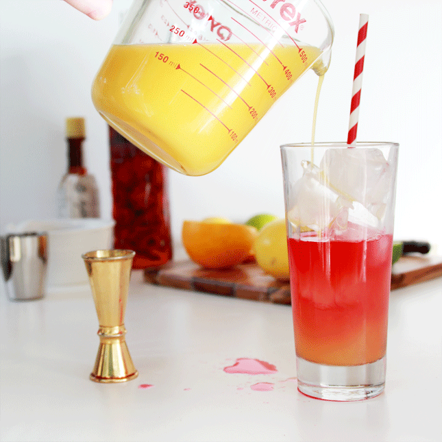 YUM! Rosella Screwdriver Cocktail -  See the full recipe at www.fishfishme.eu.com