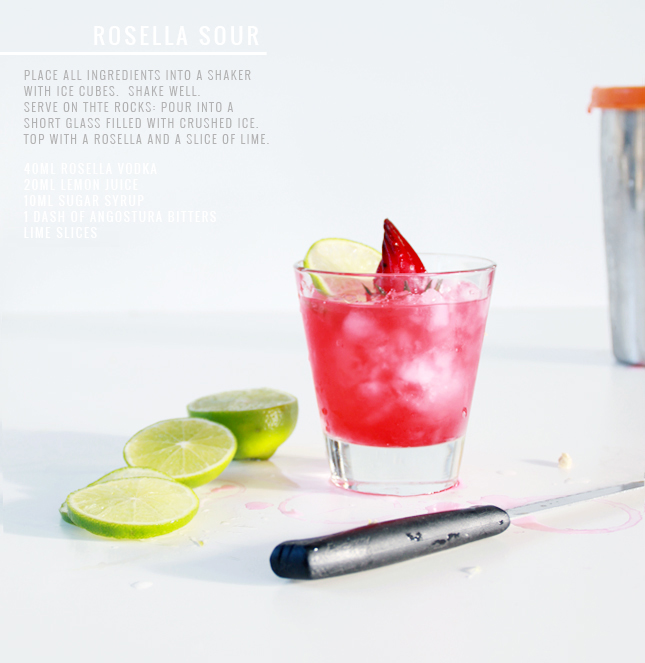 YUM! Rosella Sour Cocktail -  See the full recipe at www.fishfishme.eu.com