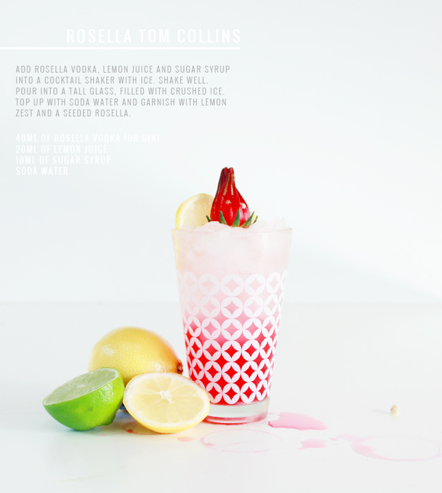 YUM! RosellaTom Collins Cocktail -  See the full recipe at www.fishfishme.eu.com