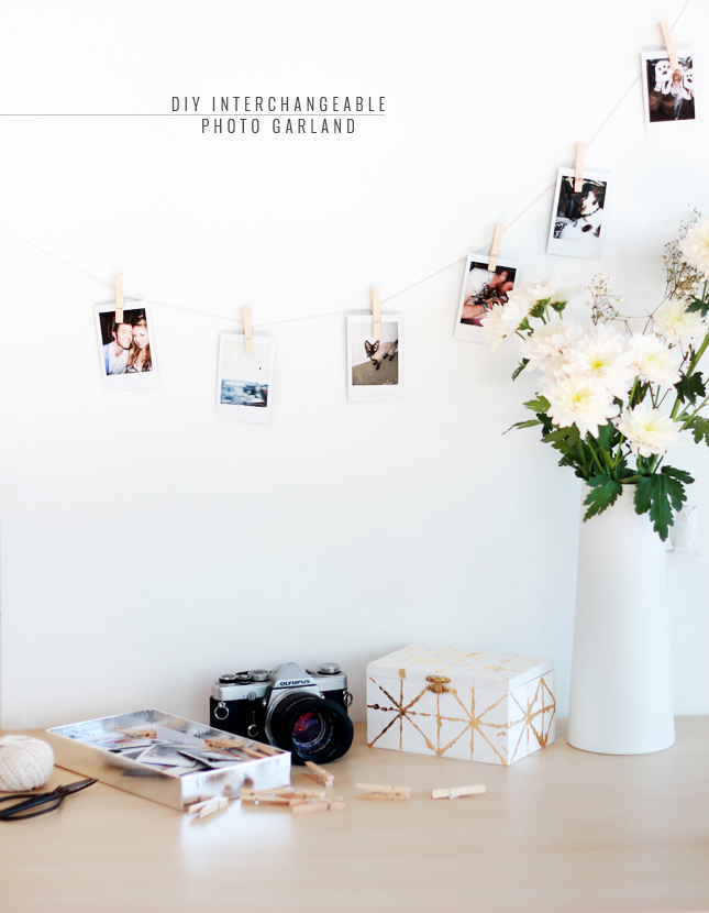 5 Minute DIY | Interchangeable photo garland (via www.fishfishme.eu.com)