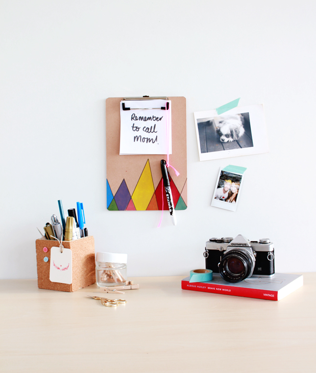 DIY Geometric Clipboard Notice Board 
