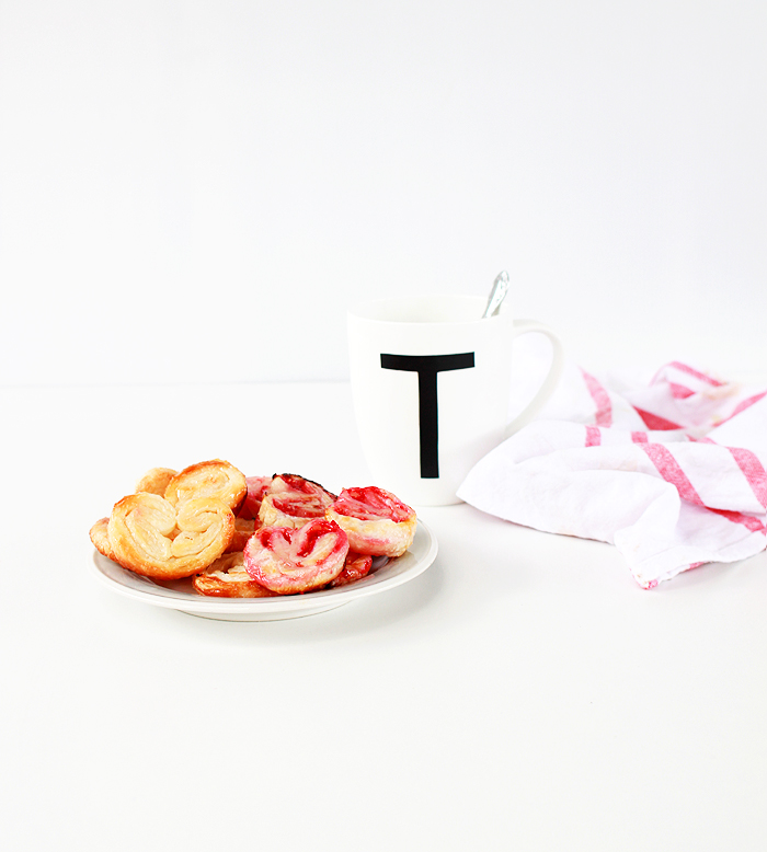 So easy to make these Sugar and Raspberry Palmiers; only 3 ingredients! 