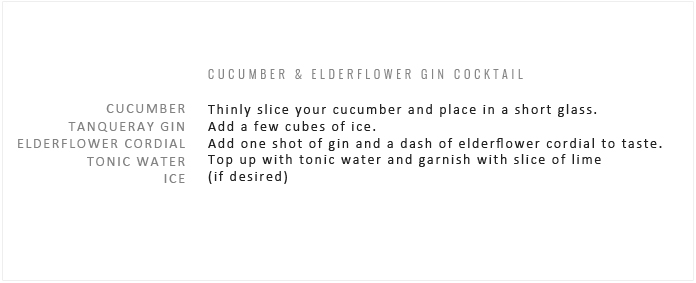 TGIW! Celebrate with a mid-week cocktail - a simple twist on an old favourite, Cucumber and Elderflower Gin & Tonic!